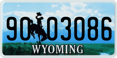 WY license plate 9003086