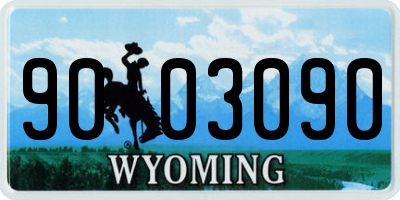 WY license plate 9003090