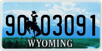 WY license plate 9003091