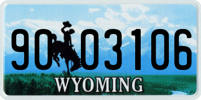 WY license plate 9003106