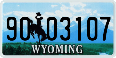 WY license plate 9003107