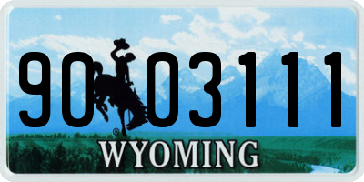 WY license plate 9003111