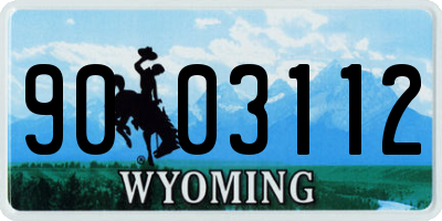 WY license plate 9003112