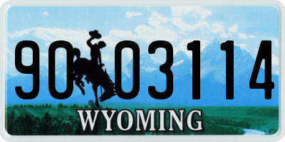 WY license plate 9003114