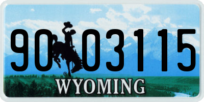 WY license plate 9003115