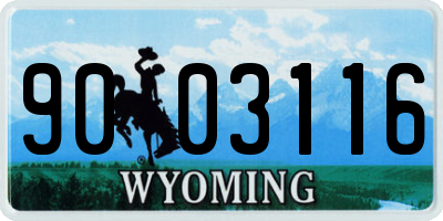WY license plate 9003116