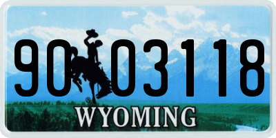 WY license plate 9003118