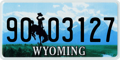 WY license plate 9003127