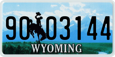 WY license plate 9003144