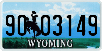 WY license plate 9003149