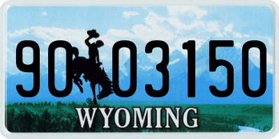 WY license plate 9003150