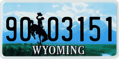 WY license plate 9003151