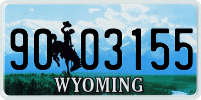 WY license plate 9003155