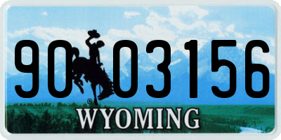 WY license plate 9003156