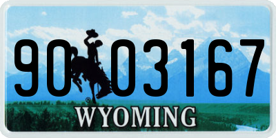 WY license plate 9003167