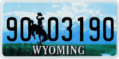 WY license plate 9003190