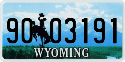 WY license plate 9003191