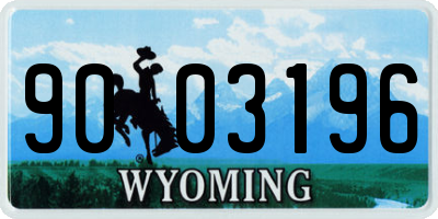 WY license plate 9003196