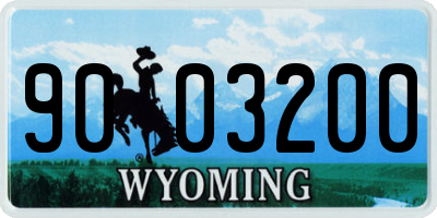 WY license plate 9003200