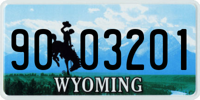 WY license plate 9003201