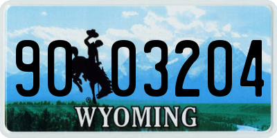 WY license plate 9003204