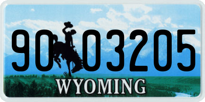 WY license plate 9003205