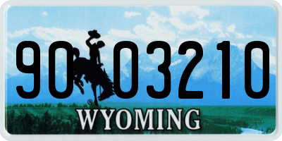 WY license plate 9003210