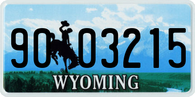 WY license plate 9003215