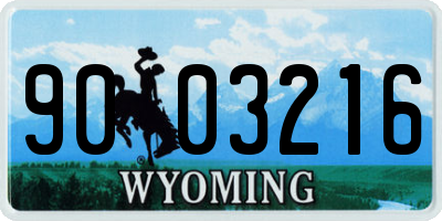 WY license plate 9003216