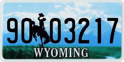 WY license plate 9003217