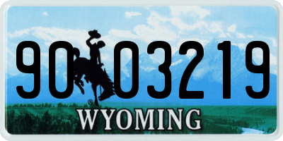 WY license plate 9003219