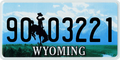 WY license plate 9003221