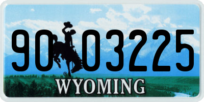 WY license plate 9003225