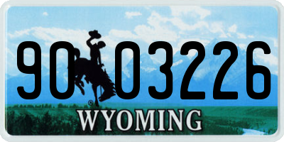 WY license plate 9003226