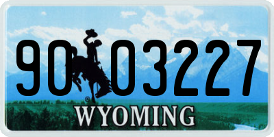 WY license plate 9003227
