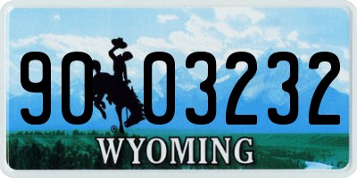 WY license plate 9003232