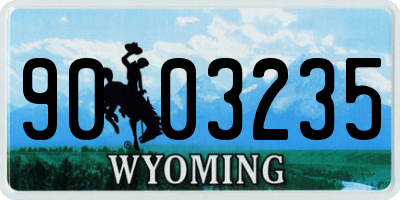 WY license plate 9003235