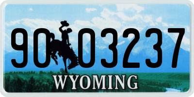 WY license plate 9003237