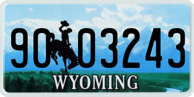 WY license plate 9003243