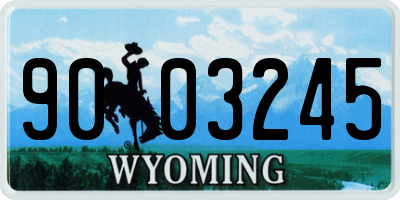 WY license plate 9003245