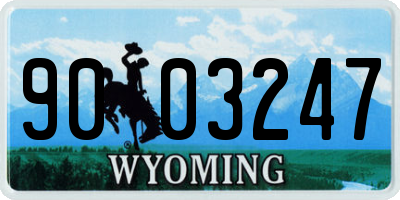 WY license plate 9003247