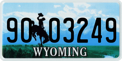 WY license plate 9003249