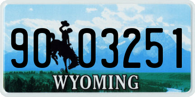 WY license plate 9003251