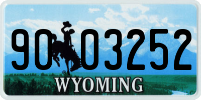 WY license plate 9003252