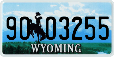 WY license plate 9003255