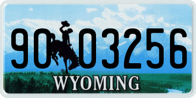 WY license plate 9003256
