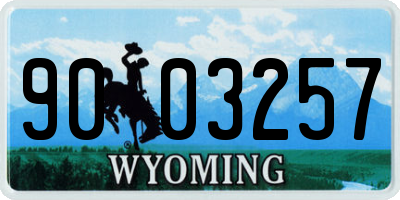 WY license plate 9003257