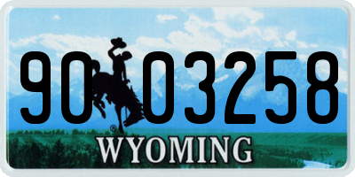 WY license plate 9003258