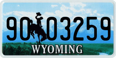 WY license plate 9003259