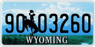 WY license plate 9003260